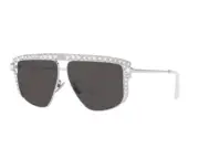 Dolce Gabbana DG2281-B 05/87 Silver Square Gray 57mm Non-Polarized Sunglasses