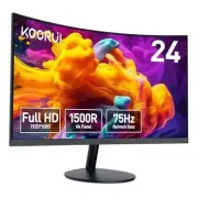 24 inch Curved Monitor, Full HD 1080P Curved Computer Monitor, 24" 1500R/24N5C