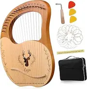 UPKOCH Metal Strings Lyre Harp Set 19 Strings Musical Instrument for Beginners with Tuning Key