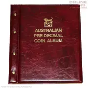 VST Coin Album Padded Leatherette Cover Australian Pre Decimal Pages - RED