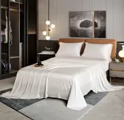 White Bamboo Lyocell Sheet Set in Snow