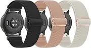 3 PACK Elastic Solo Loop for Garmin Venu SQ Straps/Vivoactive 5/3 Watch Strap Women Men, 20mm Soft Stretchy Nylon Sport Bands for Garmin Venu 2 Plus/Forerunner 245/55/158