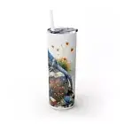 Skinny Tumbler with Straw, 20oz Lizard on Rock