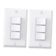 Single Pole Triple Paddle Rocker Decorator Light Switch, 15 Amp Self