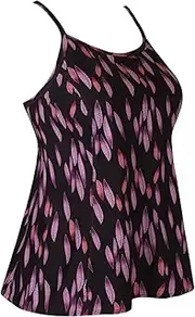 [JINXUEER] Women's Plus Size Flowy Swimsuit Crossback Tankini Top Modest Swimwear