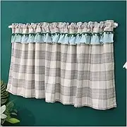 1 Panel Blackout Valance Curtains, Thermal Insulated Energy Efficient Half Window Curtain Country Rustic Rod Pocket Window Valance for Cottage Bathroom Bedroom, WxL(A,140x100cm(55x39in))