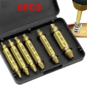 6pcs Broken Bolt Remover Damaged Screw Extractor Speed Out Drill Bits Tools HSS