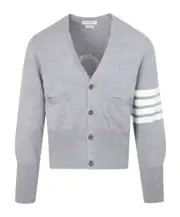 4-Bar Stripe V-neck cardigan 4,5 light gray