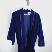Vintage Bill Blass Regalure Belted 2-Pocket Blue Robe One Size Fits All