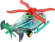 ifundom Electric Airplane with Transparent Shell Light Up Gear with Music Battery Operated Helicopter Present for Christmas Birthday and Year