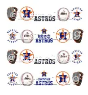 Houston Astros Nail Art (water Slide decals) Baseball Nail art!