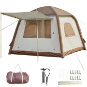 Inflatable Camping Tent with Pump,Cabin Tent,2-4 Person Glamping Tents, Easy ...