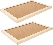 LALAFINA 2 Pack Natural Cork Board Memo Board for Office Pushpins Hanging Accessories