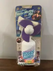 Vtg Retro Squeeze Breeze Sports Water Bottle Misting Fan 90s 80s - Purple Fan