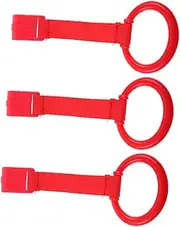 BRIGHTFUFU Walking Assistant Baby Pull up Rings 3 Pieces Learning Standing for Baby Cot Safe Material Red Easy to Install