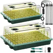 Seed Starter Tray with Grow Light, 2 Pack 80 Cells Seed Starter Kit, Seedling...