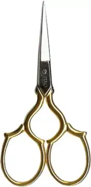 Epaulette Scissors 3.5" Gold-Plated W/Leather Sheath