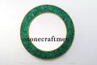 Malachite Stone Round Wall Hanging Mirror, Luxury Bedroom Wall Deco Mirror 18x18