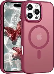 BENTOBEN for iPhone 16 Pro Max Case, Magnetic Skin-Friendly Touch Slim Matte Phone Cases Compatible with Magsafe, Shockproof Full-Body Protective Cover for iPhone 16 Pro Max 6.9 inch, Burgundy Red