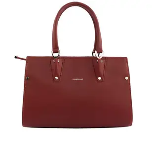 LONGCHAMP Paris Premier小牛皮手提托特包(S)(酒紅色) 1320 870 945