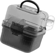 Hamster Cage Enclosure Carry Case Portable Ventilation Habitat with Water Bottle and Exercise Wheel, for Ferret Squirrel Rat, Black