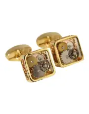 [Declic] Gear Square Cufflink in Gold