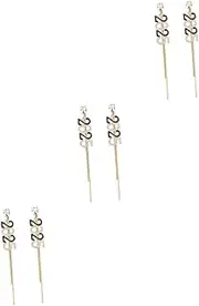 [Tofficu] 3 Pairs 2025 Earrings Dangle Drop Earrings Ear Climber Earrings Number Dangle Earrings Novelty Ear Ring Number Pendants Earrings Earring Hooks Charms for Earrings Zinc Alloy