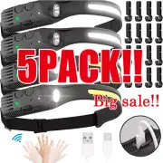 5X Waterproof COB Headlamp Night Buddy LED Sensor 230° Head Torch Headlight Lamp