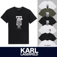 在飛比找momo購物網優惠-【KARL LAGERFELD 卡爾】老佛爺 經典印刷圖案短