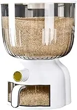 10KG Kitchen Rice Bucket Storage Box Cereal Dispenser Moisture-Proof Cereal Dry Food Grain Bin Container Easy Install Easy to Use, Round