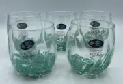 Murano Millefiori Cocktail Glass Handmade Italy White Crystal Confetti Set Of 5