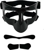 [Frediuo] Basketball Mask Face Mask Adjustable Strap Men Women Face Guard for Broken Nose Face Nose Guard for Gym Exercise Softball