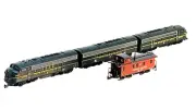 Marklin Z scale Mini Club 88321 EMD F7 A-B-A PRR Loco +CC & Caboose (Tested)