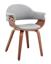 Armen Living Adalyn Walnut Wood Dining Room Accent Chair