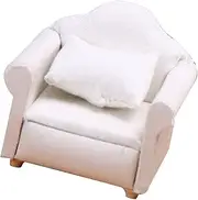 Totority Miniature Sofa Pillow for Doll House 1:12 Scale Mini Wooden Couch Miniature Armchair for Dollhouse Decor and Boys and Girls' Playroom