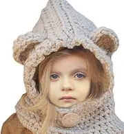 [Spring Fever] Baby Kids Girls Boys Toddler Winter Warm Knitted Animal Fox Cat Hood Ear Scarf Coif Hat Set