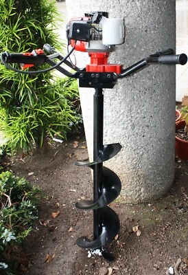 Two Man 52cc Post Earth Planting Gas Hole Digger Driller w/10" 1M Soil DRILL BIT