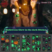 Halloween Glow in the dark Waterproof Temporary Tattoo Sticker Dark Party Props