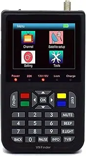 Satellite Receiver V9 Finder Digital Satellite Finder 3.5 Inch LCD Satellite Finder Digital Satellite Signal Finder Meter Satellite Meter for Remote Reception Systems Antennas(Black)