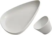 OKUMEYR Irregular Shape Salad Plate Set Porcelain Dinnerware Restaurant Food Plate Elegant Serving Tray for Home