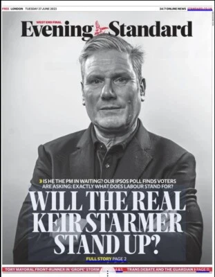 Real Keir Starmer Paul McCartney Brandon Taylor Evening Standard Newspaper 2023