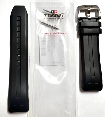 Original Tissot T-Touch CONNECT Solar T121420A Black Rubber Watch Band Strap