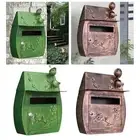 Wall Mount Mailbox Locking Iron Art Outdoor Retro Vertical Mailbox