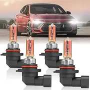 XRDHJI Sonata Halogen Headlight Bulbs Fit for 2015-2022 Hyundai Sonata 9005 High Low Beam Combo, Ultra Bright 3800K 12V-100W, Pack of 4