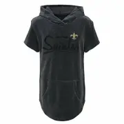 Outerstuff NFL Youth Girls New Orleans Saints Short Sleeve Velvet Hooded Top