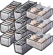 HSLFUAI 10 Pack Wardrobe Clothes Organizer for Bra, Underwear, Sock, Tie Transparent Mesh Drawer Clothes Storage, Women Underwear Storage Compartment Box