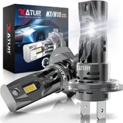 -katur 2pcs Turbo H7 Led Lights 1:1 Mini Size Head Lamp Wireless 16000lm Led Chips H7 Car Led Headlight Bulb 6000k White 12v