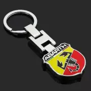 Keyring for Abarth Car Logo Metal Styling Key Chain Emblem "Double Sided" T2