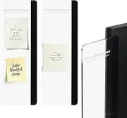 uxcell Monitor Memo Board, Transparent, Black Standard Left Self-Adhesive Sticky Note Holder Side Note Attachment Computer Accessories for Home Office Computer Monitor Screen, 2 Pcs