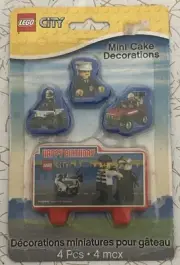 LEGO CITY Mini Cake Wax Decorations 4 Piece Set